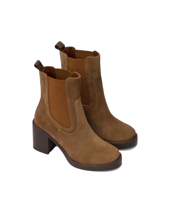 RAGAZZA CASUAL LEATHER SUEDE WOMENS BOOTS ΓΥΝΑΙΚΕΙΟ ΔΕΡΜΑΤΙΝΟ-ΚΑΣΤΟΡΙ ΜΠΟΤΑΚΙ-0374